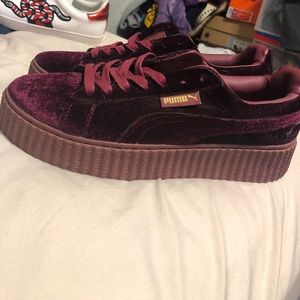 puma red velvet sneakers